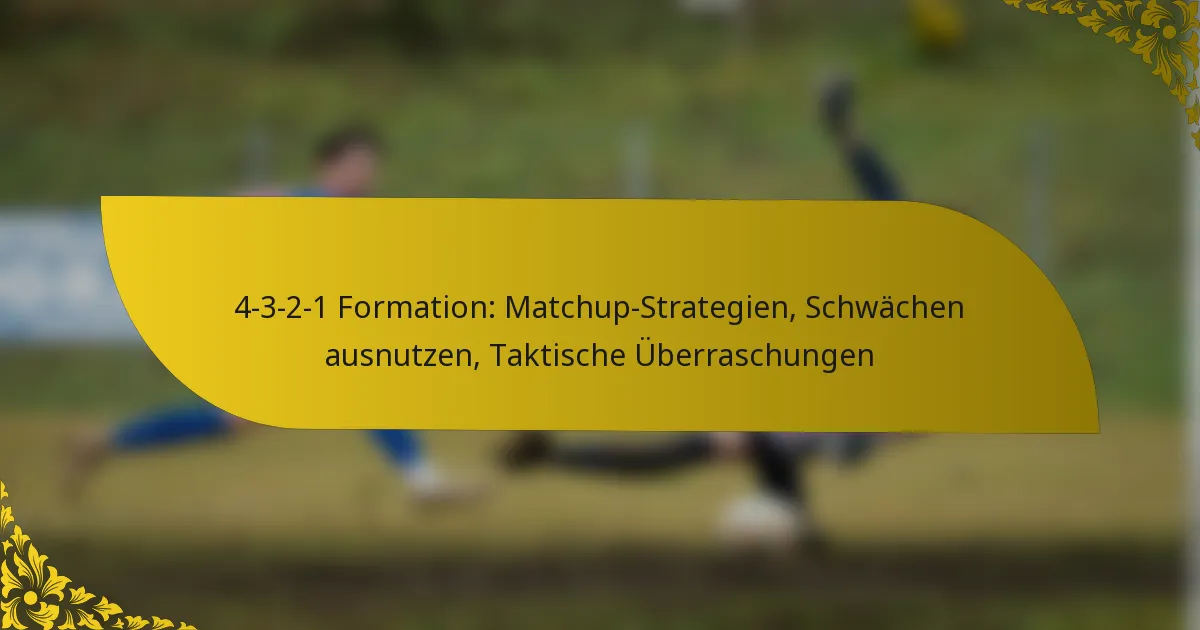4-3-2-1 Formation: Matchup-Strategien, Schwächen ausnutzen, Taktische Überraschungen