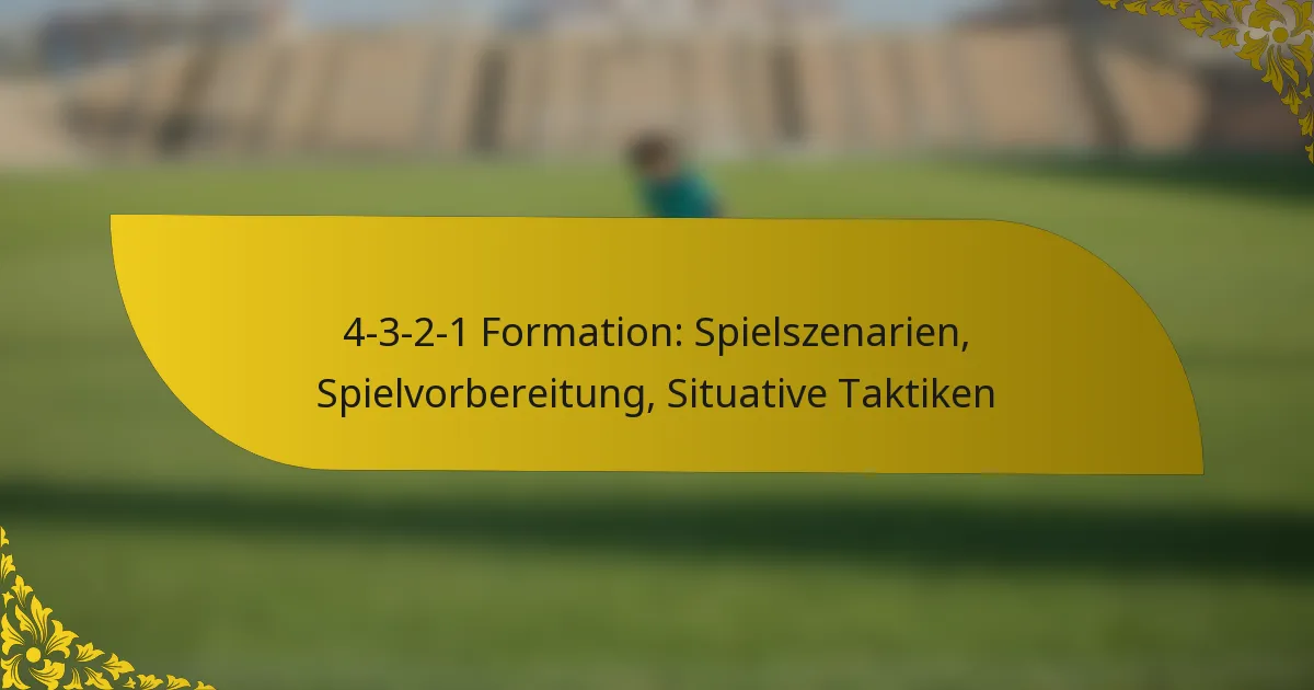 4-3-2-1 Formation: Spielszenarien, Spielvorbereitung, Situative Taktiken
